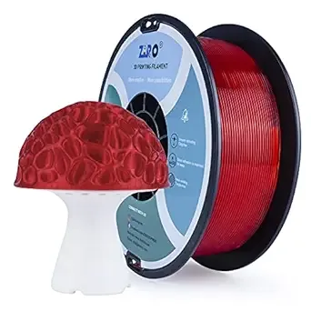 ZIRO ZIRO PLA Filament, Transparent Red 3D Printer Filament, Bright Pure Color Semi-Transparent Spool, Dimensional Accuracy +/-, Clear PLA Fits for Most 3D Printing FDM Printers, Red