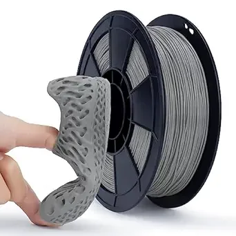 ZIRO ZIRO TPU Filament 1.75, 3D Printer Filament, Shore 95A Hardness Pure Color TPU, Flexible Soft Printing Material, 0.8KG/1.8lbs Spool, Fit Most Printers and Pens, Gray