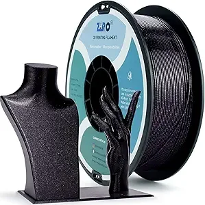 ZIRO ZIRO Glitter PLA Filament, 3D Printer Filament Shiny Sparkle PLA with Glitter, Pure Color Diamond Series 1KG/2.2lbs Spool, Fit Most FDM 3D Printers, Dimaond Black