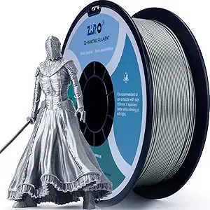 ZIRO ZIRO Shiny Sparkle PLA Filament with Glitter, Shining 3D Printer PLA Filament, Diamond Series 1.75 1kg/2.2lbs Spool, Neatly Wound, Fit Most FDM 3D Printers, Dimaond Silver