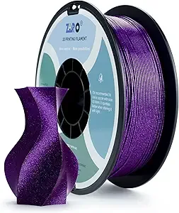 ZIRO ZIRO Diamond Series Filament, 3D Printer Filament, Shiny Sparkle PLA with Glitter, Twinkling Neatly Wound 1kg/2.2lbs Spool, Fit Most FDM 3D Printers, Dimaond Purple