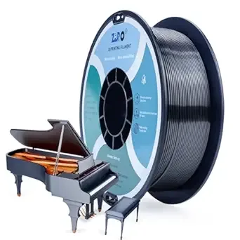 ZIRO ZIRO 3D Printer Filament, Silky PLA Filament, Shining Silk 3D Printing Material, Dimensional Accuracy +/-, Fit Most Printers, Metal Glossy 1KG/2.2lb Spool, Silver Black