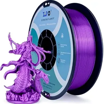 ZIRO ZIRO 3D Printer Filament, Shine Glorry PLA Filament, Shining Silk 3D Printing Material, Fit Most Printers, Metal-Like 1KG/2.2lb Spool, Silky Purple