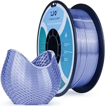 ZIRO ZIRO PLA 3D Printer Filament, Metallic Glossy Pure Color PLA Filament, Shiny Shine Printing Material 2.2lb Spool, Fit Most Printers, Silky Violet