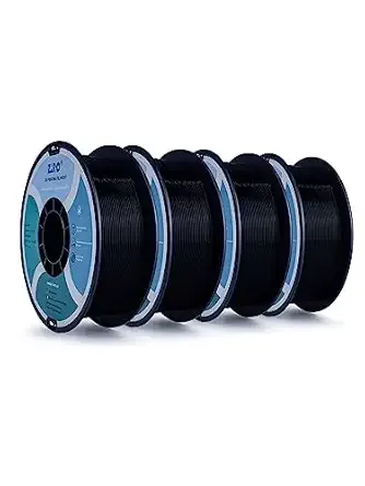 ZIRO ZIRO PLA Filament,3D Printer Filament PLA PRO Basic Color Series Total 4KG(8.8lbs), Dimensional Accuracy +/-,Black(1KG X 4 Spools Pack)
