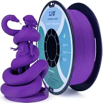 ZIRO ZIRO Matte PLA Filament, Pure Color No-Shine 3D Printer Filament, High Toughness 3D Printing Material, Dimensional Accuracy +/-, Military Purple (Matte)