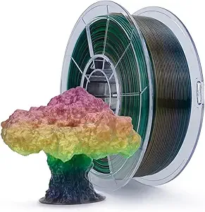ZIRO ZIRO 3D Printer Filament, Color Gradient Translucent PLA Filament, Semi-Transparent Multicolor Rainbow PLA, 1KG/2.2lb Spool, Season Series - Spring