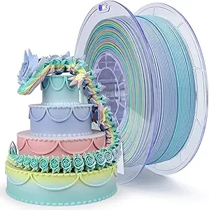 ZIRO ZIRO 3D Printer Filament, Matte PLA Filament, Multicolor Soft Colors Rainbow PLA,1KG/2.2lb 3D Printing Material No-Shine, Macaron