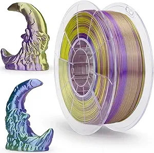ZIRO ZIRO Triple Color PLA Filament, Silk Coextrusion 3D Printer Filament, Fit for Most 3D Printers Pen, Shine Multicolor PLA Material,1KG Spool, Green & Blue & Purple (Silky)