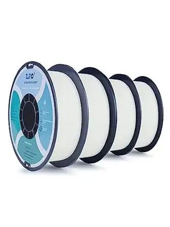 ZIRO ZIRO 3D Printer Filament 4KG, PLA Filament 4 Pack x 1kg, Dimensional Accuracy +/-, Fits Most FDM 3D Printers, 2.2lbs x 4 Spool, White