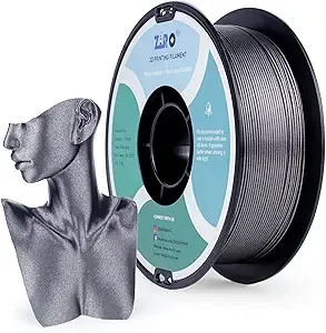 ZIRO ZIRO 3D Printer Filament Shiny Sparkle PLA with Glitter, Diamond Series Filament, Twinkling PLA Pure Color 1kg Spool, Fit Most FDM 3D Printers Pens, Diamond Silver Gray