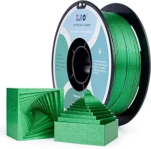 ZIRO ZIRO PLA Filament, Shiny Sparkle PLA with Glitter, Diamond Series Filament, Bright Color Shining Material 1kg/2.2lbs Spool, Fit Most FDM 3D Printers, Diamond Emerald Green