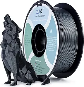 ZIRO ZIRO Glitter PLA Filament, 3D Printer Filament Subtle Sparkle PLA, Mystical Series 2.2lbs Spool, Fit Most FDM 3D Printers, Midnight Silver