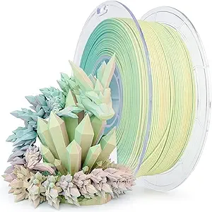 ZIRO ZIRO PLA Filament, Matt Multicolors 3D Printer Filament, Color Change with Angle, Tri-Colors 3-in-1 Chrome, Fit Most FDM 3D Printers,1KG/2.2lb Spool, Mist (Matte)