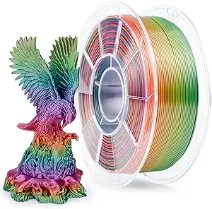 ZIRO ZIRO PLA Filament, Shine Silky Multicolor 3D Printer Filament, Fast Color Gradient Change PLA, Fit for Most 3D Printers,1KG/2.2lb Spool, Rainbow