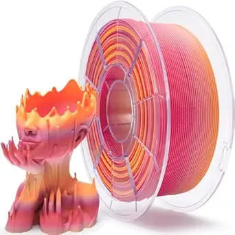 ZIRO ZIRO Fast Color Changing PLA, Matte Multi Colors Filament, Color Change by Length 3D Printer PLA, Dimensional Accuracy +/-, Fit Most 3D Printers, 1KG/ 2.2lbs Spool, Peachy Sunrise