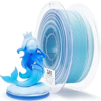 ZIRO ZIRO Color Change Filament, Matte Gradient Rainbow 3D Printer Filament, Fast Color Changing by Length PLA, Dimensional Accuracy +/-, 1KG/ 2.2lbs Spool, Fit Most FDM 3D Printer, Glacier