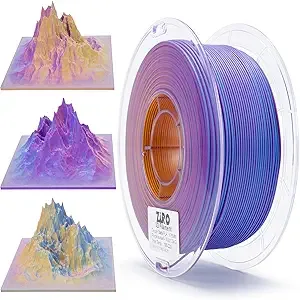 ZIRO ZIRO PLA Filament, Matte Multicolors 3D Printer Filament, Color Change with Angle, Tri-Colors 3-in-1 Chrome, Dimensional Accuracy +/-, Fit Most FDM 3D Printers,1KG Spool, Purple Sunset