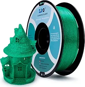 ZIRO ZIRO PLA Filament, Shiny Sparkle Glitter with Transluent Base, Twinkling PLA Series 3D Printer Filament, Colorful Printing Material, 1kg/2.2lbs Spool, Twinkling Green