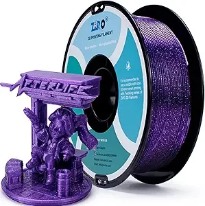 ZIRO ZIRO PLA Filament, Shiny Sparkle Glitter with Transluent Base, Twinkling PLA Series 3D Printer Filament, Colorful Printing Material,1kg/2.2lbs Spool, Fit Most FDM Printers, Twinkling Purple