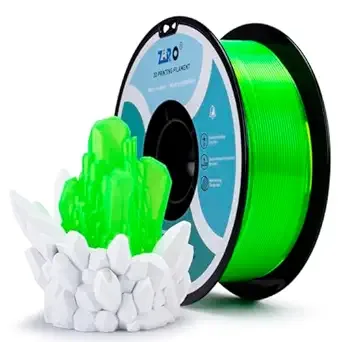 ZIRO ZIRO PLA 3D Printer Filament Translucent 3D Printing Filament, Fit for Almost All FDM Printers, Dimensional Accuracy +/-, 1KG/2.2lbs Bright Color PLA, Translucent Fluo Green