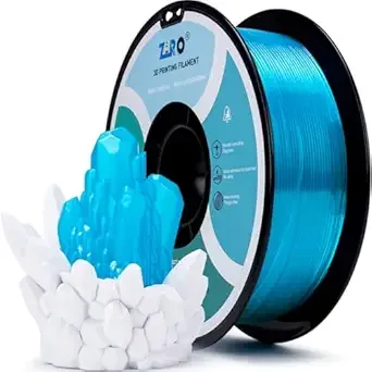 ZIRO ZIRO 3D Printing Filament, Translucent PLA Series PLA Filament Material, Dimensional Accuracy +/-, 2.2lbs Spool, 3D Printing Material Fit Most FDM Printers, Translucent Light Blue