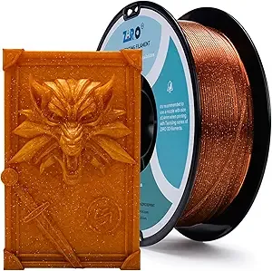 ZIRO ZIRO Sparkle PLA Filament, Shiny Glitter with Transluent PLA Base, Twinkling 3D Printer Filament, Galaxy Colorful Printing Material,1kg Spool, Fit Most 3D Printers, Twinkling Caramel