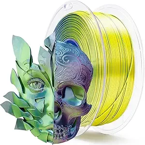 ZIRO ZIRO Silk 3-in-1 Color Change PLA Filament, Magic Discoloration Rainbow Glossy Filament, Different Color Coextrusion Chrome 3D PLA, Fit Most 3D Printers, 2.2lbs Spool,Polar Sky(Silky)