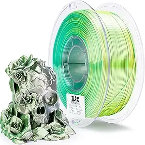ZIRO ZIRO PLA Filament, Silk Multicolors 3D Printer Filament, Color Change by Angle, Shiny 3-in-1 Chrome, Dimensional Accuracy +/-, Fit Most FDM 3D Printer,1KG Spool, Shimmer(Silky)