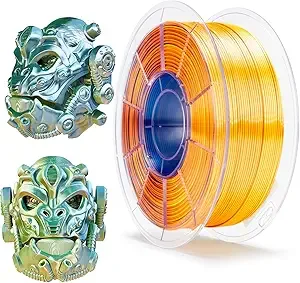 ZIRO ZIRO PLA Filament, Silk Multicolors 3D Printer Filament, Shiny Tri-Colors 3-in-1 Chrome, Dimensional Accuracy +/-, Fit Most FDM Printer, 1KG Spool, Citrus Breeze(Silky)