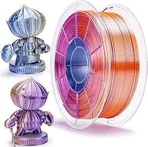 ZIRO ZIRO Silk 3-in-1 PLA Filament, Magic Discoloration Multicolors Glossy Filament, Different Color Coextrusion Chrome 3D Material,Fit Most 3D Printers, 2.2lbs Spool, Moonlit Lake(Silky)