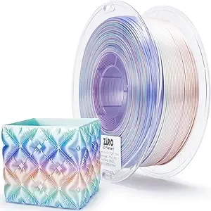 ZIRO ZIRO 3D Printer Filament, Shiny PLA Fast Gradient Color Change, Glossy Color Change by Length PLA, Fit Most FDM 3D Printers, Dimensional Accuracy +/-, 1KG/2.2lb Spool, Pastel Pearl(Silk)