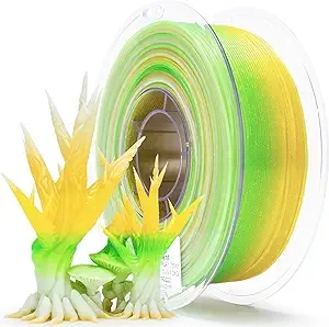ZIRO ZIRO PLA Filament, Fast Color Changing Twinkling PLA, Sparkle Glitter with Colorful Transluent Base, 3D Printing Material,1kg Spool, Fit Most FDM Printers, Flower Series, White Lily