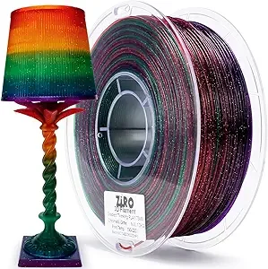 ZIRO ZIRO Fast Color Changing Twinkling PLA Filament, Sparkle Glitter with Colorful Transluent PLA, 3D Printing Material,1kg Spool, Dimensional Accuracy +/-, Chromatic Glitter