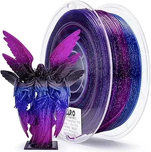 ZIRO ZIRO Fast Color Changing Twinkling PLA Filament, Sparkle Glitter with Colorful Transluent PLA, 3D Printing Material,1kg Spool, Dimensional Accuracy +/-, Galaxy