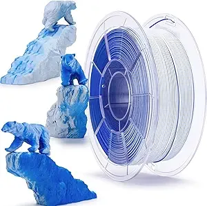 ZIRO ZIRO PLA Filament, Matte Multicolors 3D Printer Filament, Color Change with Angle, Tri-Colors 3-in-1 Chrome, Dimensional Accuracy +/-, Fit Most FDM Printers, 2.2lbs Spool, Snow Mountain