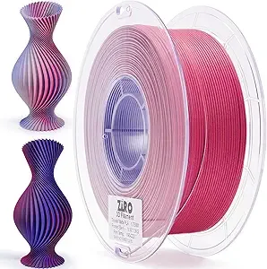 ZIRO ZIRO PLA Filament, Matte Multicolors 3D Printer Filament, Tri-Colors 3-in-1 Chrome PLA Material, Dimensional Accuracy +/-, Fit Most FDM Printers, 2.2lbs Spool, Frosted Berry