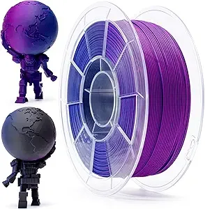ZIRO ZIRO Matte Tri-Colors PLA Filament, Magic Color Change by Angle Filament, No-Shine Texture PLA, Dimensional Accuracy +/-, Fit Most 3D Printer, Matte 1KG Spool, Indigo Space