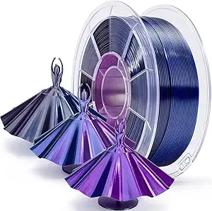 ZIRO ZIRO PLA Filament, Silk Multicolors 3D Printer Filament,Color Change by Angle,Shiny Tri-colors 3-in-1 Chrome, Dimensional Accuracy +/-, Fit Most FDM Printer,1KG Spool, Indigo Satin(Silky)