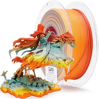 ZIRO ZIRO 3D Printer Filament PLA, Fast Color Changing Filament (Matte), Color Change by Length PLA, Fit Most FDM 3D Printers, Matte Finish Rainbow Material 1KG/ 2.2lbs Spool, Paint Splash