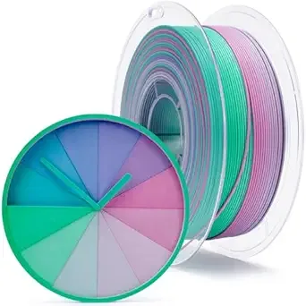 ZIRO ZIRO 3D Printer Filament PLA, Fast Color Changing Filament Matte, Color Change by Length PLA, Fit Most FDM 3D Printers, Matte Finish Rainbow Material 1KG/ 2.2lbs Spool, Northern Lights