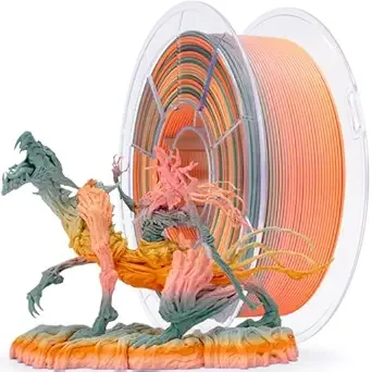 ZIRO ZIRO PLA Filament, Matte Rainbow 3D Printer Filament, Fast Color Gradient Change PLA, Color Change by Length, Fit Most FDM Printers, Dimensional Accuracy +/-, 1KG Spool, Harvest Bliss