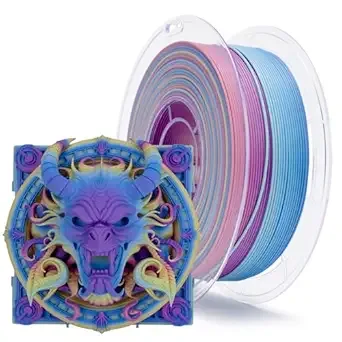 ZIRO ZIRO Fast Color Changing PLA, Matte Multi Colors Filament, No-Shine Rainbow 3D Printer Filament, Dimensional Accuracy +/-, Fit Most 3D Printers, 1KG/ 2.2lbs Spool, Vibrant Coral