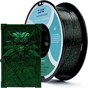 ZIRO ZIRO Sparkle PLA Filament, Shiny Glitter with Transluent PLA Base, Galaxy Printing Material,1kg/2.2lbs Spool, Fit Most 3D Printers, Twinkling Blackish Green