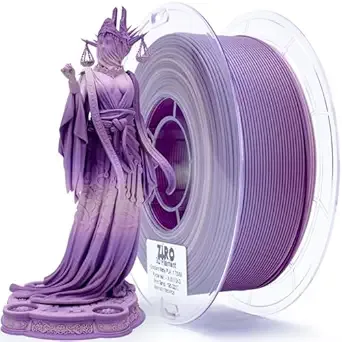 ZIRO ZIRO Matte Fast Color Change PLA, No-Shine Multi Colors 3D Printer Filament, Rainbow PLA Material, Dimensional Accuracy +/-, 1KG Spool, Fit Most FDM 3D Printer, Purple Veil