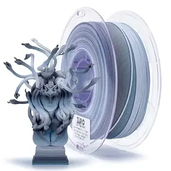 ZIRO ZIRO Matte Fast Color Change PLA, No-Shine Multi Colors 3D Printer Filament, Rainbow PLA Material, Dimensional Accuracy +/-, 2.2 lbs Spool, Fit Most FDM 3D Printer, Gray Layer Rock