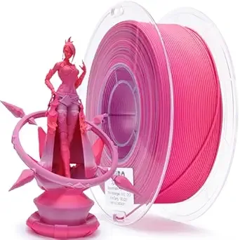ZIRO ZIRO Fast Gradient PLA, Matte Texture Rainbow Filament for 3D Printing, Fit Most 3D Printers and Pen, 2.2lbs Spool PLA Material, Pink Hydrangea