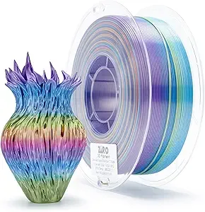 ZIRO ZIRO 3D Printer Filament, Shiny PLA Fast Gradient Color Change, Glossy Color Change by Length PLA, Fit Most FDM Printers, Dimensional Accuracy +/-, 1KG/2.2lb Spool, Iridescent Prism (Silk)