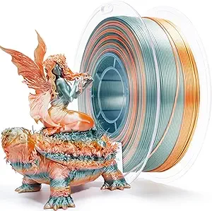 ZIRO ZIRO Fast Color Changing PLA Filament Color Gradient Shine Material, Glossy Rainbow PLA Filaments, Fit Most 3D Printer Pen, Shiny Surface 1KG Spool, Mellow Horizon (Silk)