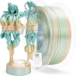 ZIRO ZIRO 3D Printer Filament, Shiny PLA Fast Gradient Color Change, Glossy Color Change by Length PLA, Fit Most FDM Printers, Dimensional Accuracy +/-, 1KG/2.2lb Spool, Creamy Teal (Silk)